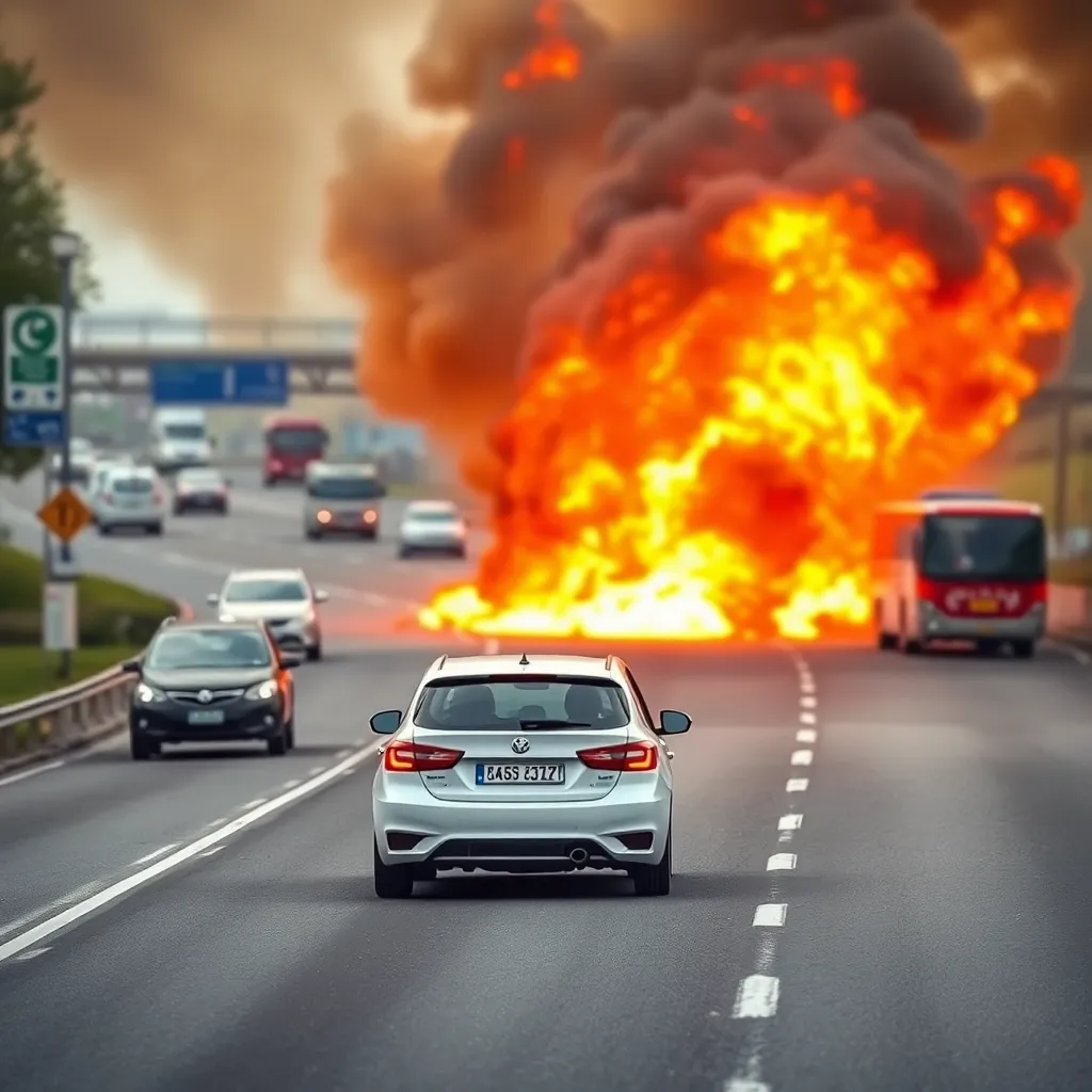 A3 Northbound Incident: Vehicle Fire Forces Lane Closure
