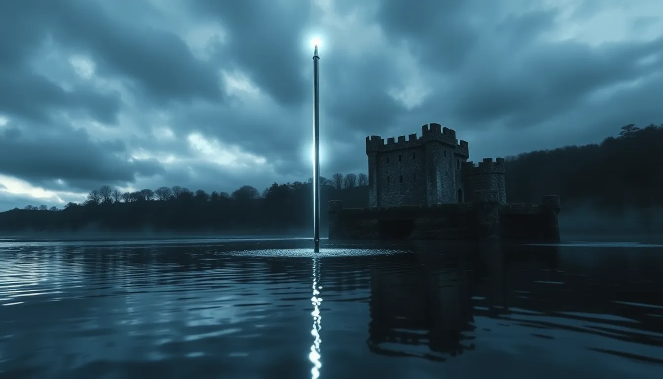 MYSTERY SWORD EMERGES FROM CHIDDINGSTONE CASTLE LAKE